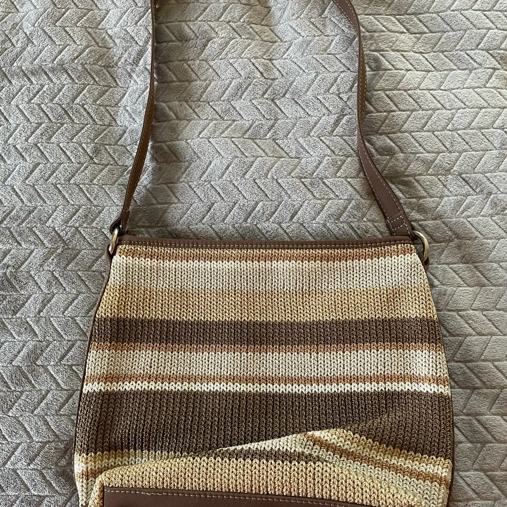 Lina Brown and Cream Shoulder Bag - Picture 2 of 3